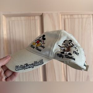 Disney Mickey Mouse Through The Years History Baseball Cap Khaki